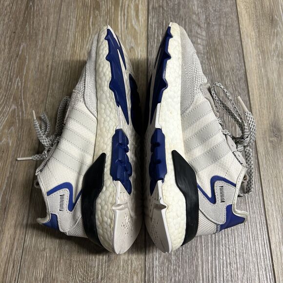 Adidas Mens US Size 7 Nite Jogger F34124 White Blue Running Sneaker Shoes - Picture 10 of 12